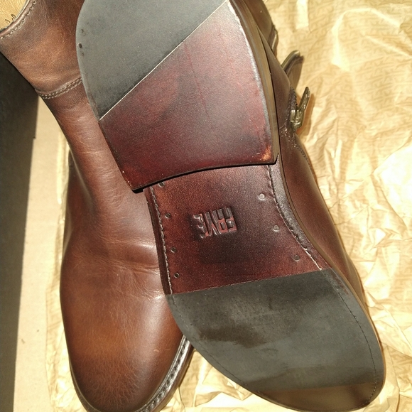 Frye Paul Inside Zip Shoes in Cognac Size 8 - Picture 3 of 10